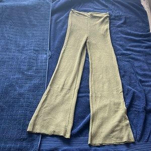 Mango Knitted linen flare pants
